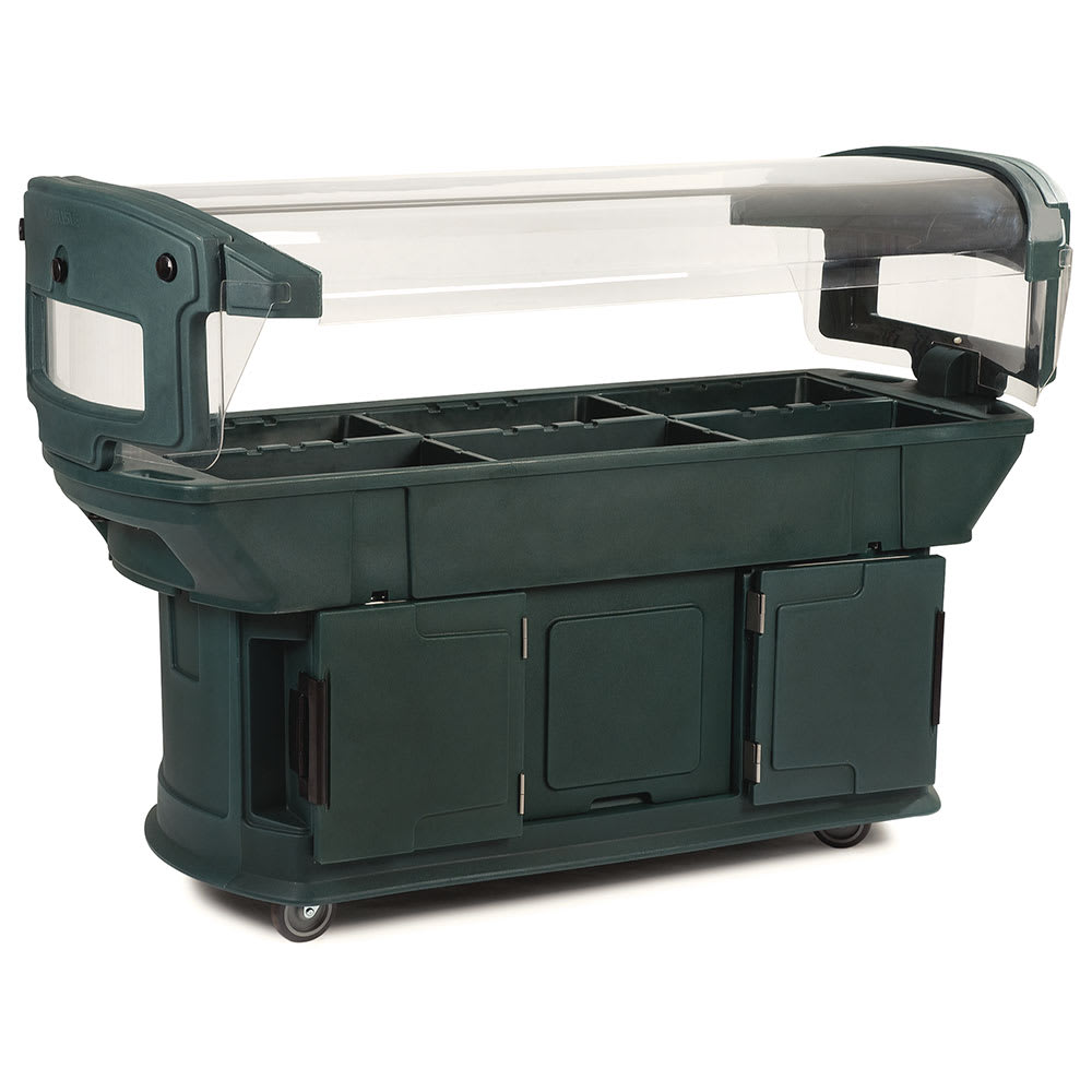 028-771108 74 1/4" Maximizer™ Cold Food Bar - (6) Pan Capacity, Floor Model, Forest Green