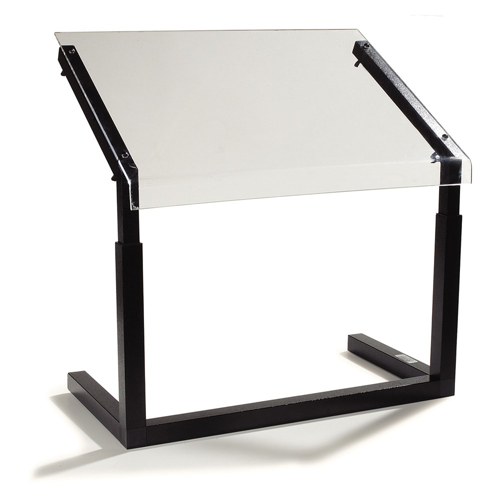 028-922403 24" Portable Sneeze Guard - Free-Standing, Acrylic/Aluminum, Black