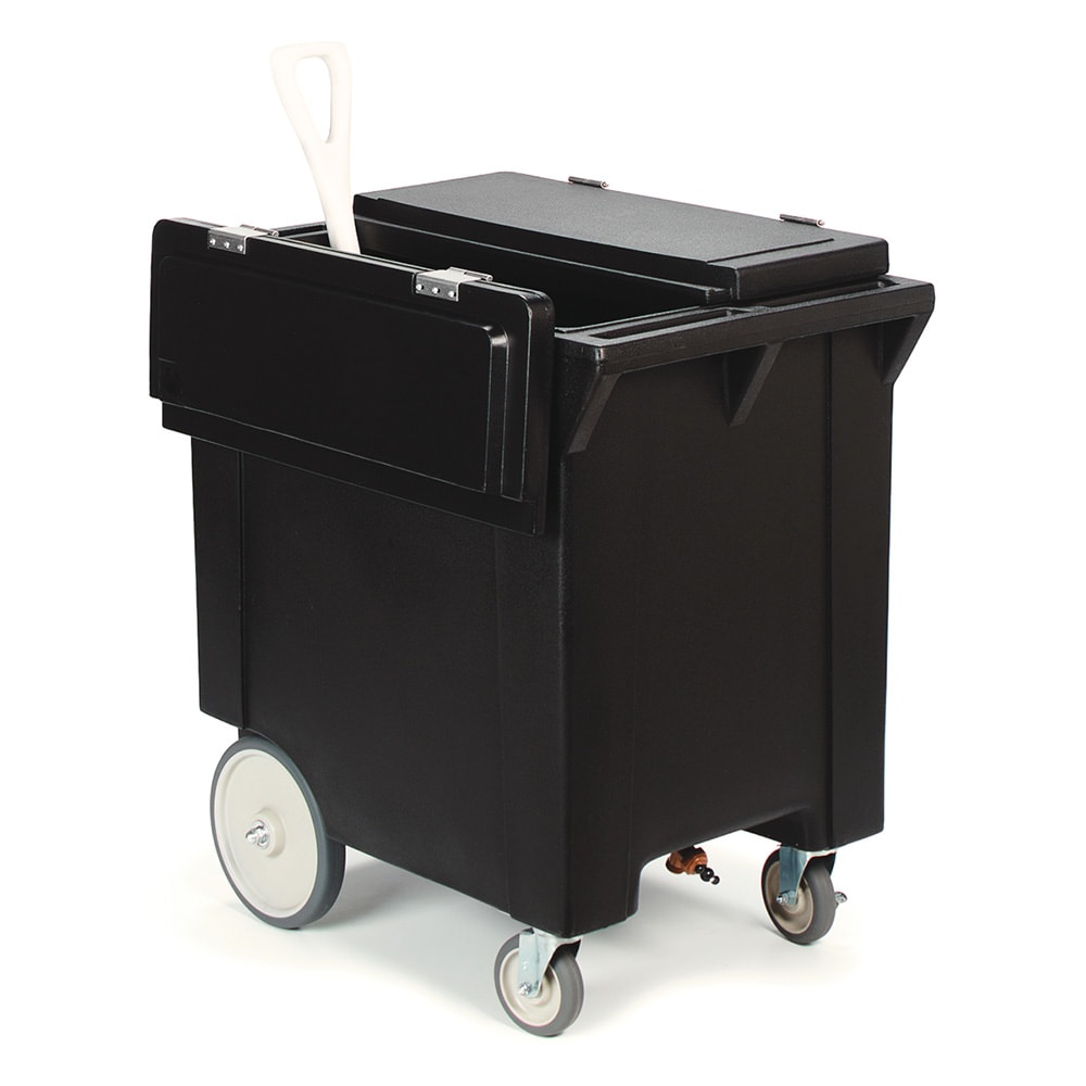 028-IC222003 200 lb Cateraide™ Insulated Mobile Ice Caddy - Plastic, Black