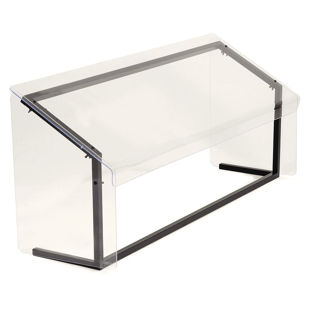 028-917203 73 1/4" Portable Sneeze Guard - FreeStanding, Acrylic/Aluminum, Black