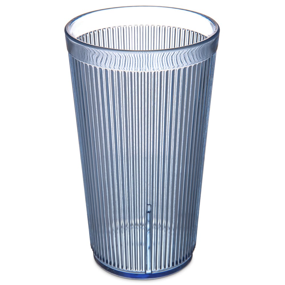028-402054 20 oz Blue Ribbed Plastic Tumbler