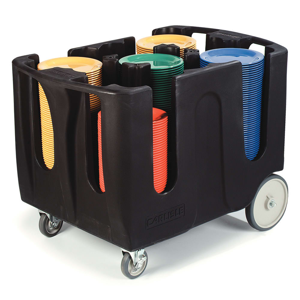 028-ADD403 43" Mobile Dish Caddy w/ (5) Columns - Plastic, Black