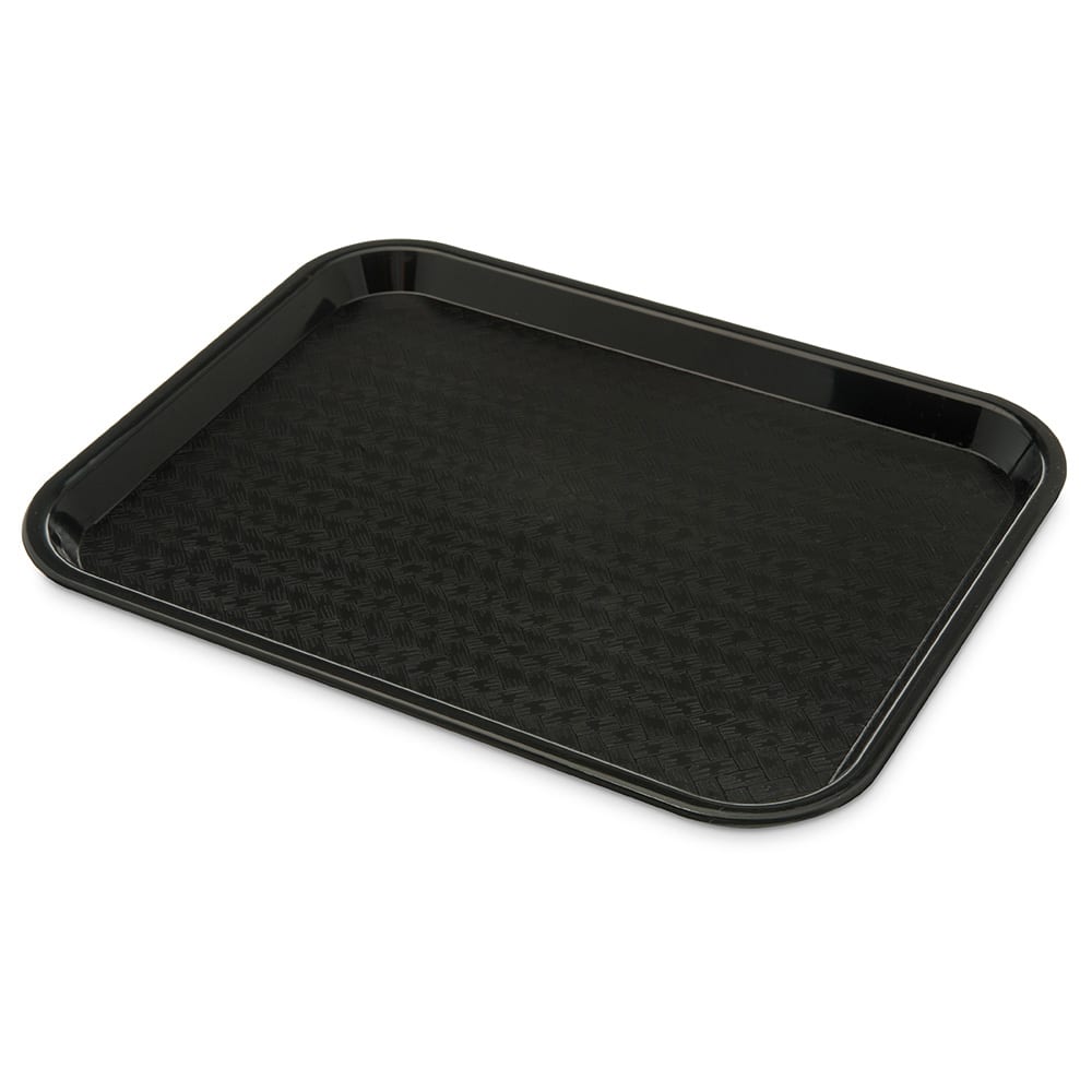 028-CT1014BK Plastic Cafeteria Tray - 13 4/5"L x 10 3/4"W, Black