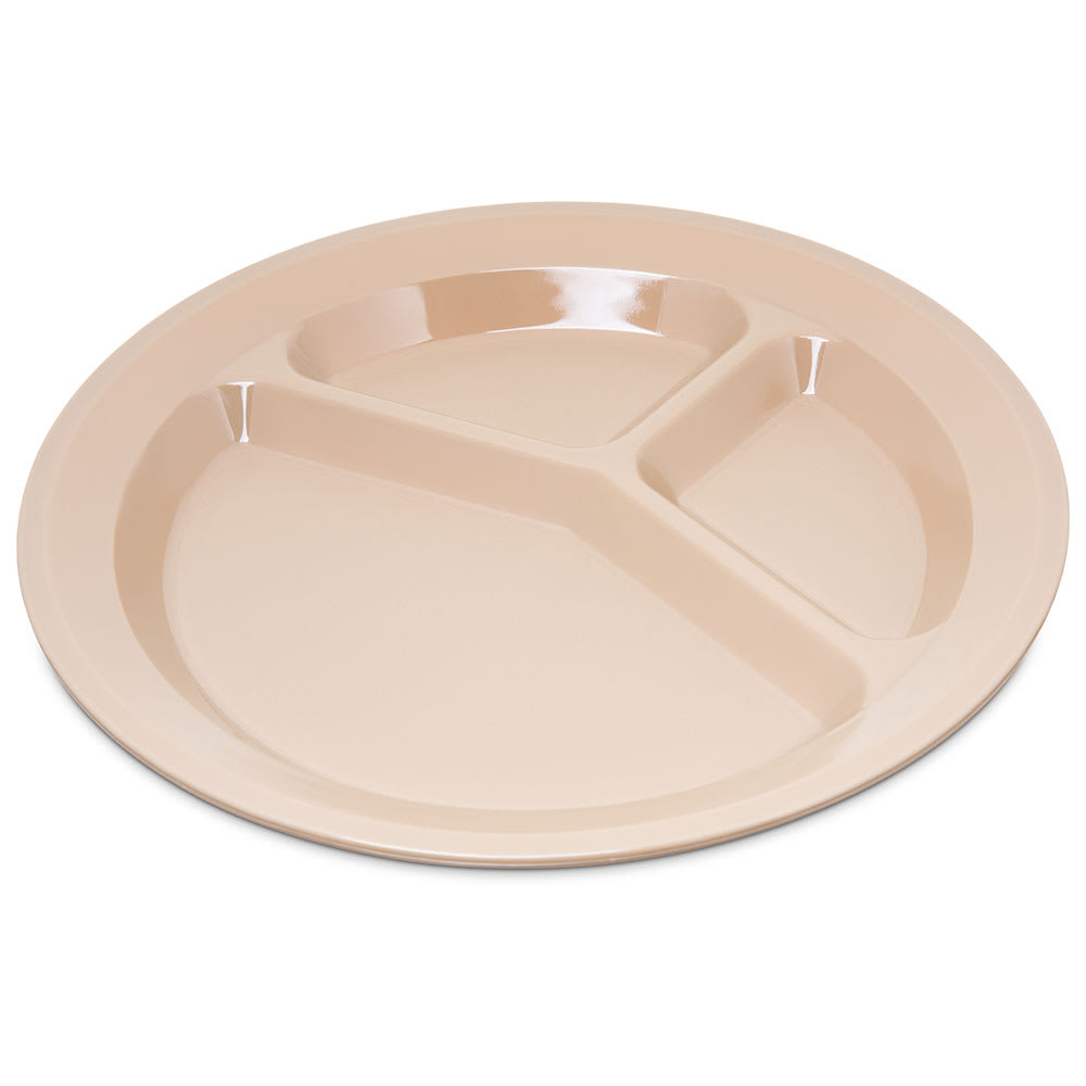 028-PCD21125 11" Round Plastic Dinner Plate, Tan