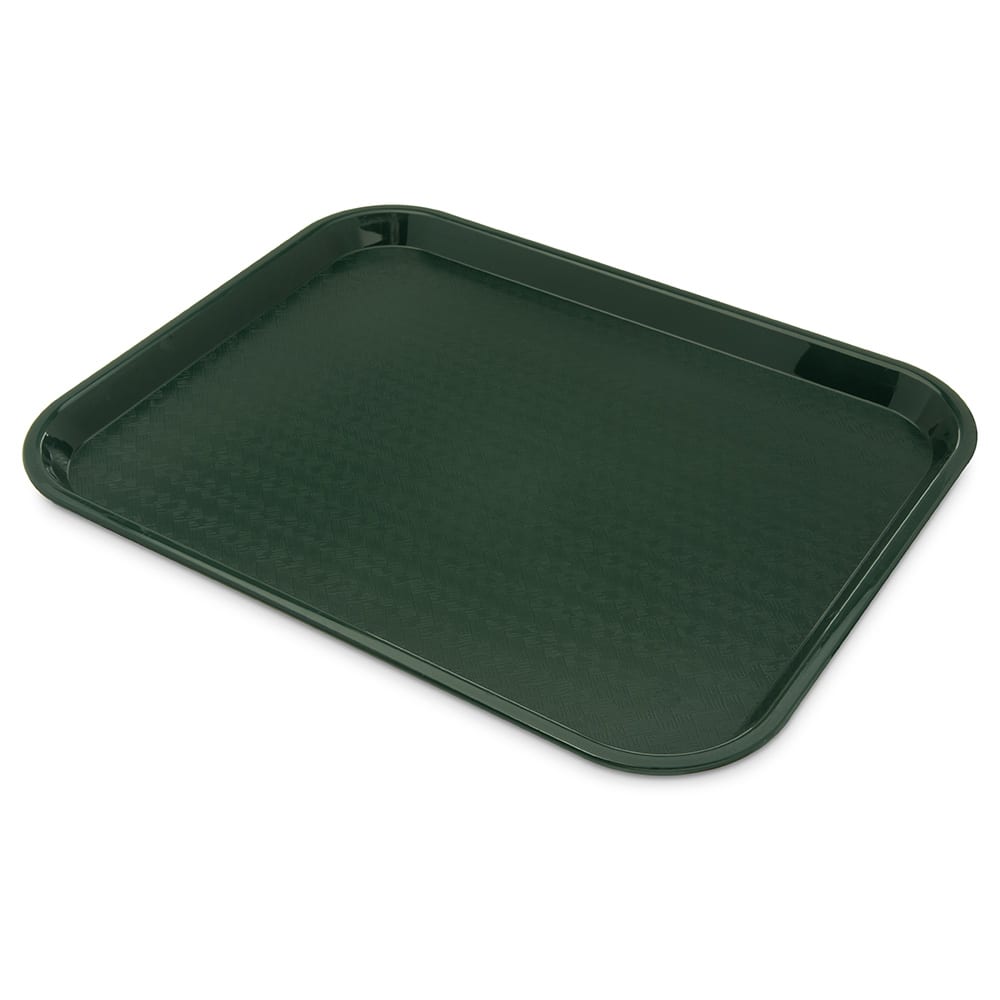028-CT1418FG Plastic Cafeteria Tray - 17 4/5"L x 14"W, Forest Green