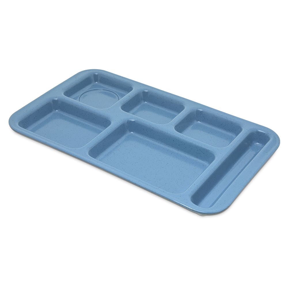 028-4398392 Melamine Rectangular Tray w/ (6) Compartments, 15" x 9", Sandshades