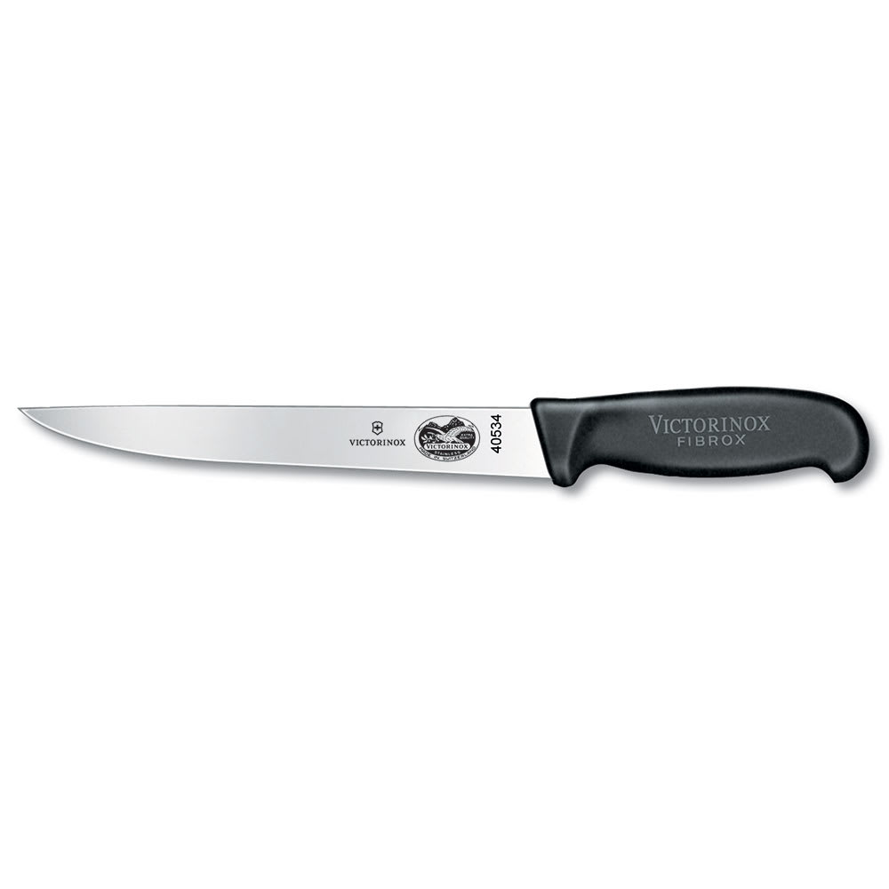 Victorinox - Swiss Army 5.5503.20-X1 Slicer Knife w/ 8" Blade, Black Fibrox® Nylon Handle