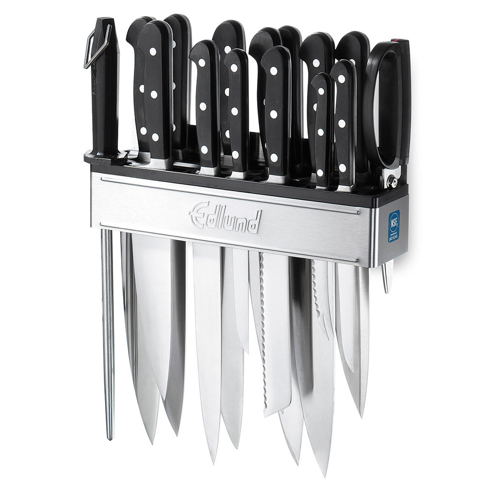 034-KR698 Knife Rack w/ High Temp Insert: 5 French, 1 Cleaver, 4 Small, 1 Steel