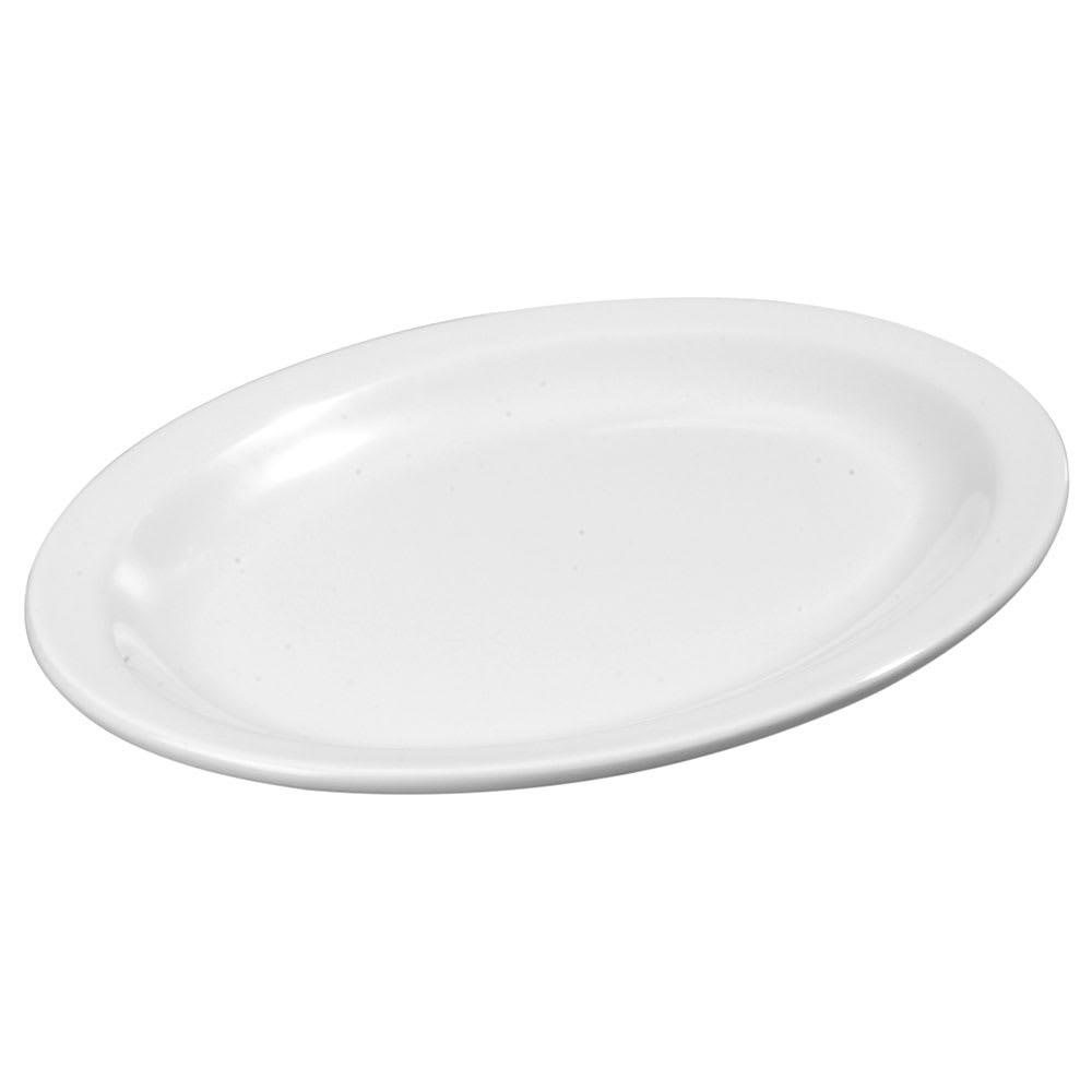 028-KL12602 13-1/2" x 9-3/4" Oval Kingline Platter - Melamine, White