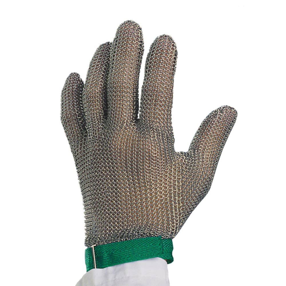 Victorinox - Swiss Army 7.9039.XS Extra Small Cut Resistant Glove - Stainless Steel, Green Wrist Band