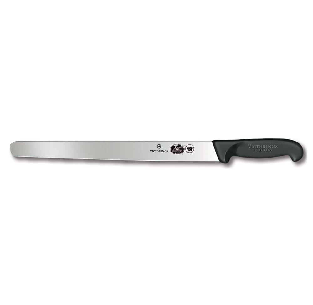 Victorinox - Swiss Army 5.4203.30-X1 Ham Slicer Knife w/ 12" Blade, Black Fibrox Handle