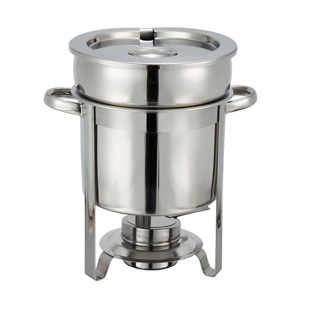  LOYALHEARTDY Chef Soup Warmer,10-Quart Stainless Steel Round Soup  Warmer with Pot Lid and Fuel Holder Stainless Steel Soup Warmer Soup Chafer  Catering Supplies Food Warmers for Parties: Home & Kitchen