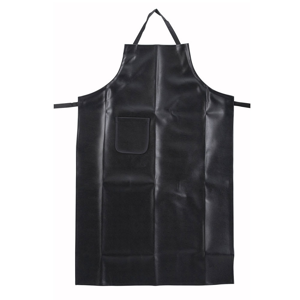 080-BAHN Bib Apron - 41 1/4" x 26 1/2", Vinyl, Black