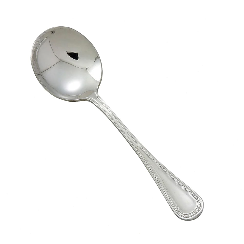 Winco 0036-04 5 7/8" Bouillon Spoon with 18/8 Stainless Grade, Deluxe Pearl Pattern