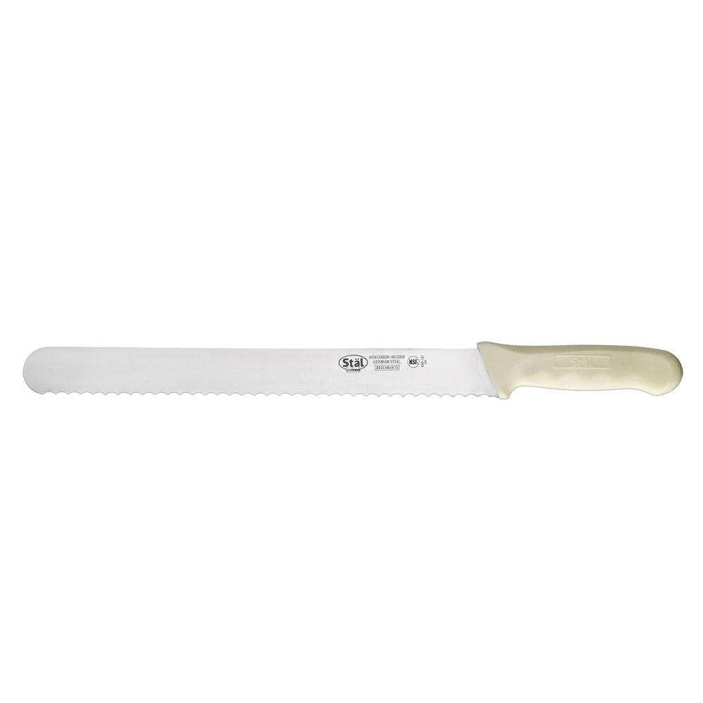 080-KWP121 12" Bread Knife w/ White Polypropylene Handle