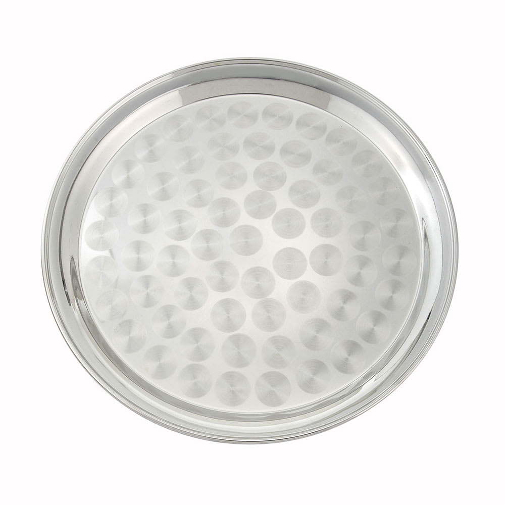 080-STRS14 14" Round Swirl Service Tray, Stainless