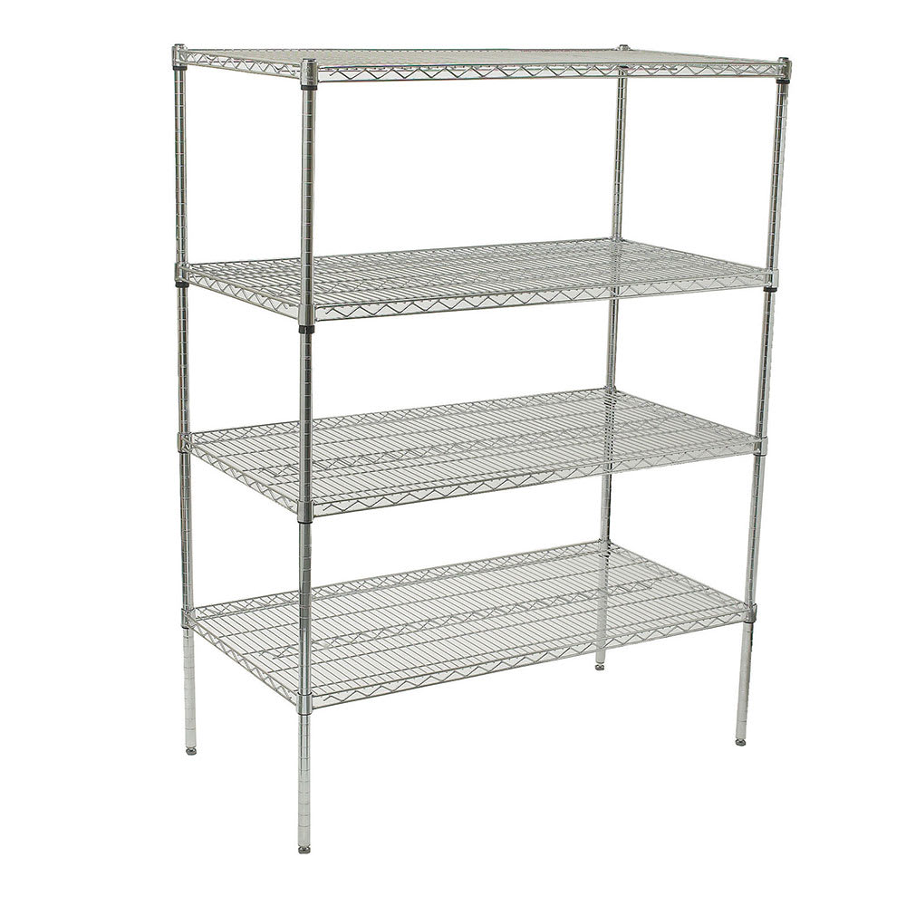 080-VCS1848 48" NSF 4-Tier Heavy-Duty Chrome Wire Shelving Unit - 18"W, 72"H