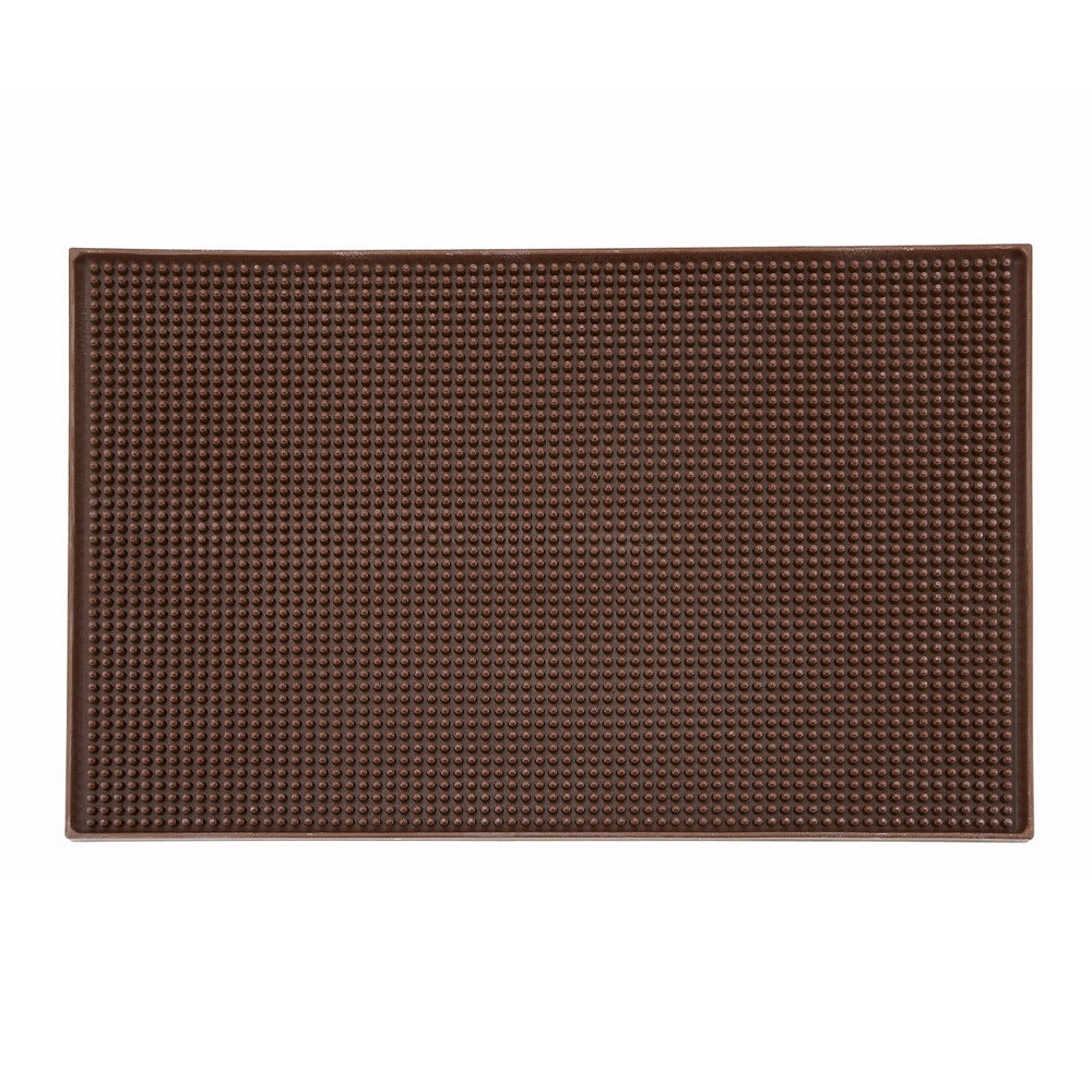 080-BM1812B Rectangular Bar Mat - 18" x 12", Rubber, Brown