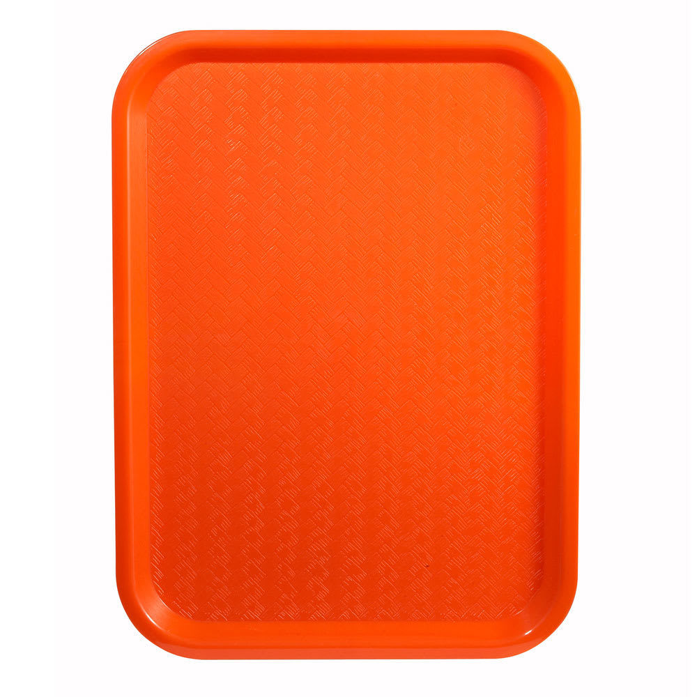 080-FFT1418O Plastic Fast Food Tray - 18"L x 14"W, Orange
