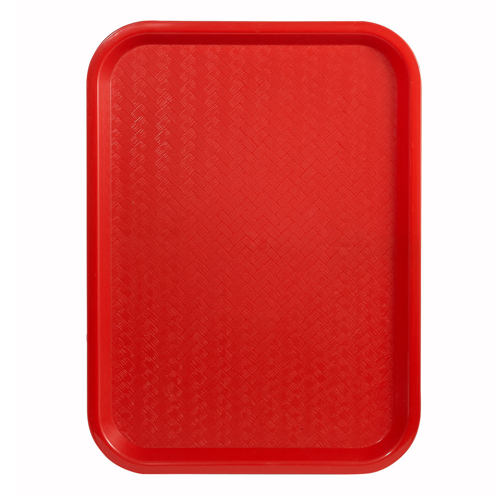 Winco FFT-1418R Plastic Fast Food Tray - 18"L x 14"W, Red