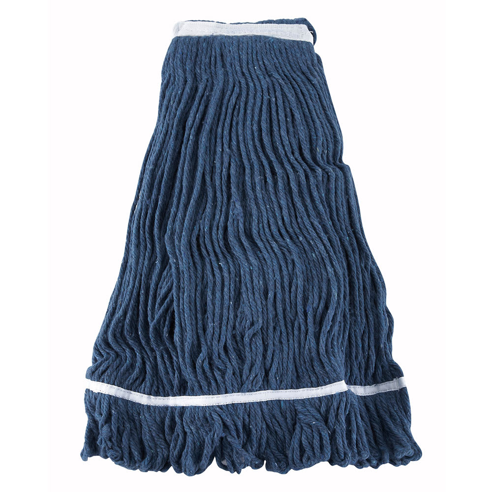 080-MOP32 32 oz Wet Mop Head - Looped End, 4 Ply Poly/Cotton Blend Yarn, Blue
