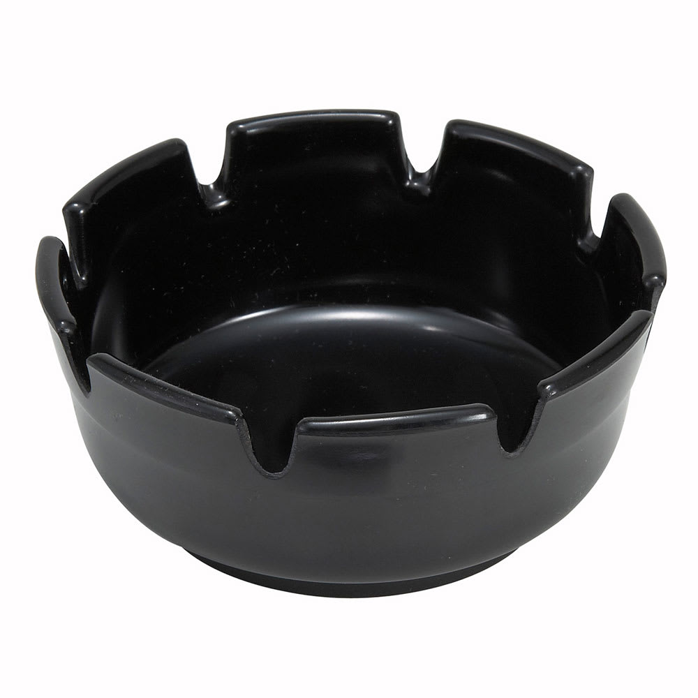 080-MAS4K 4" Round Ashtray, Black Melamine