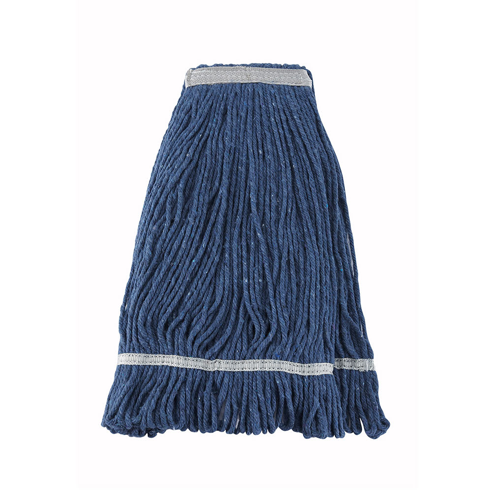 080-MOP24 24 oz Wet Mop Head - Looped End, 4 Ply Poly/Cotton Blend Yarn, Blue