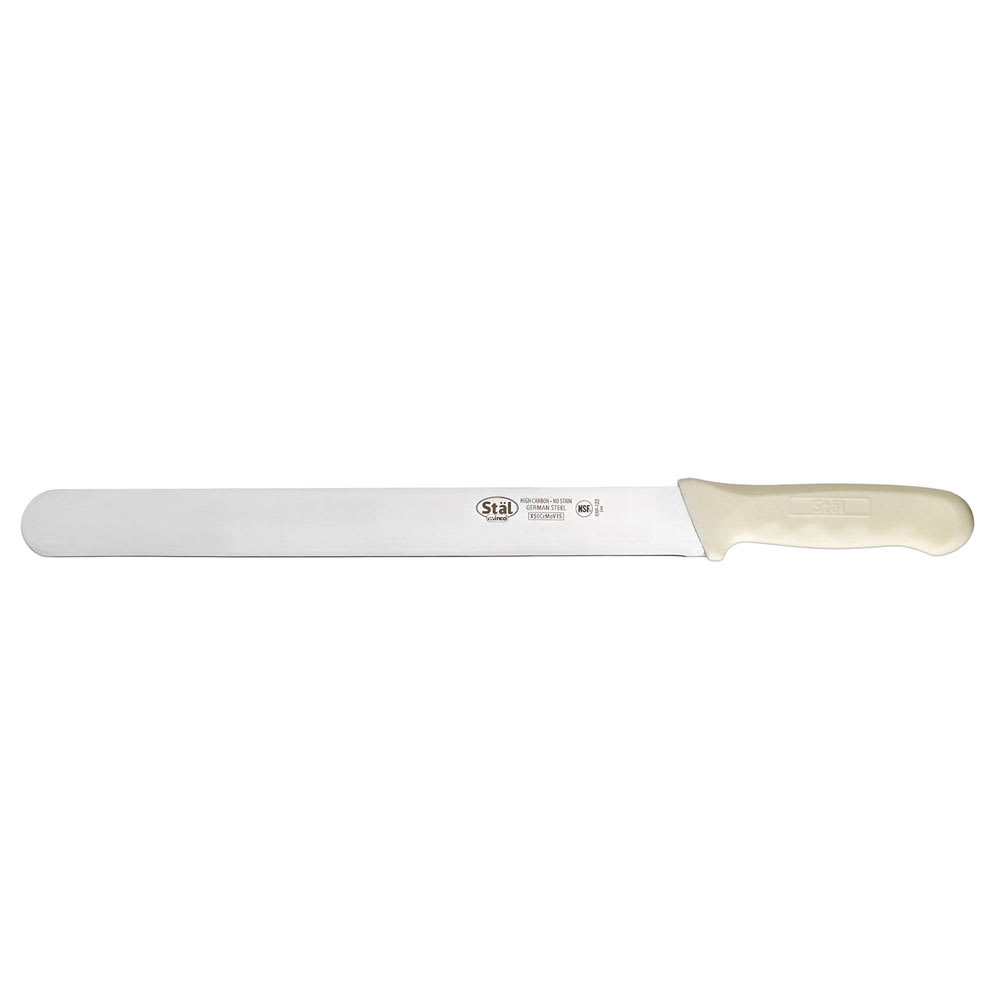 080-KWP122 12" Roast Beef Slicer w/ White Polypropylene Handle