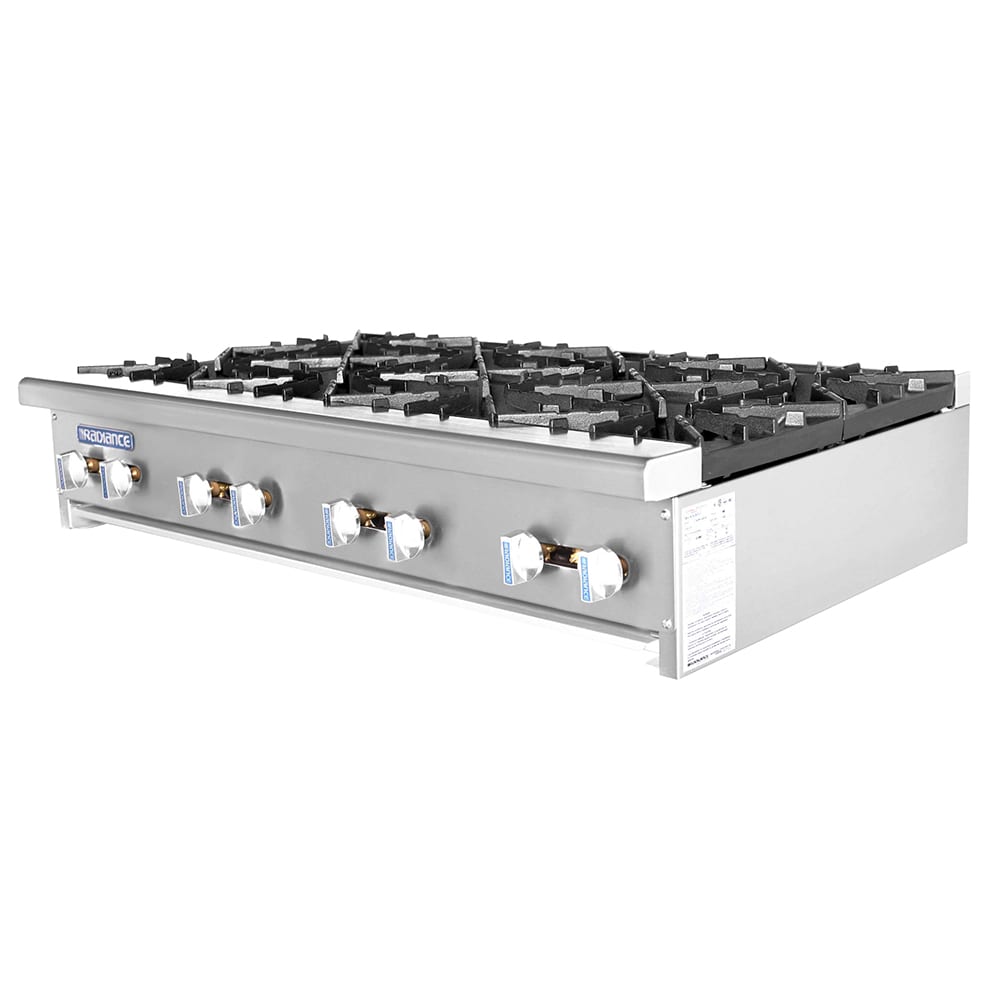 083-TAHP488NG 48" Gas Hotplate w/ (8) Burners & Manual Controls, Natural Gas