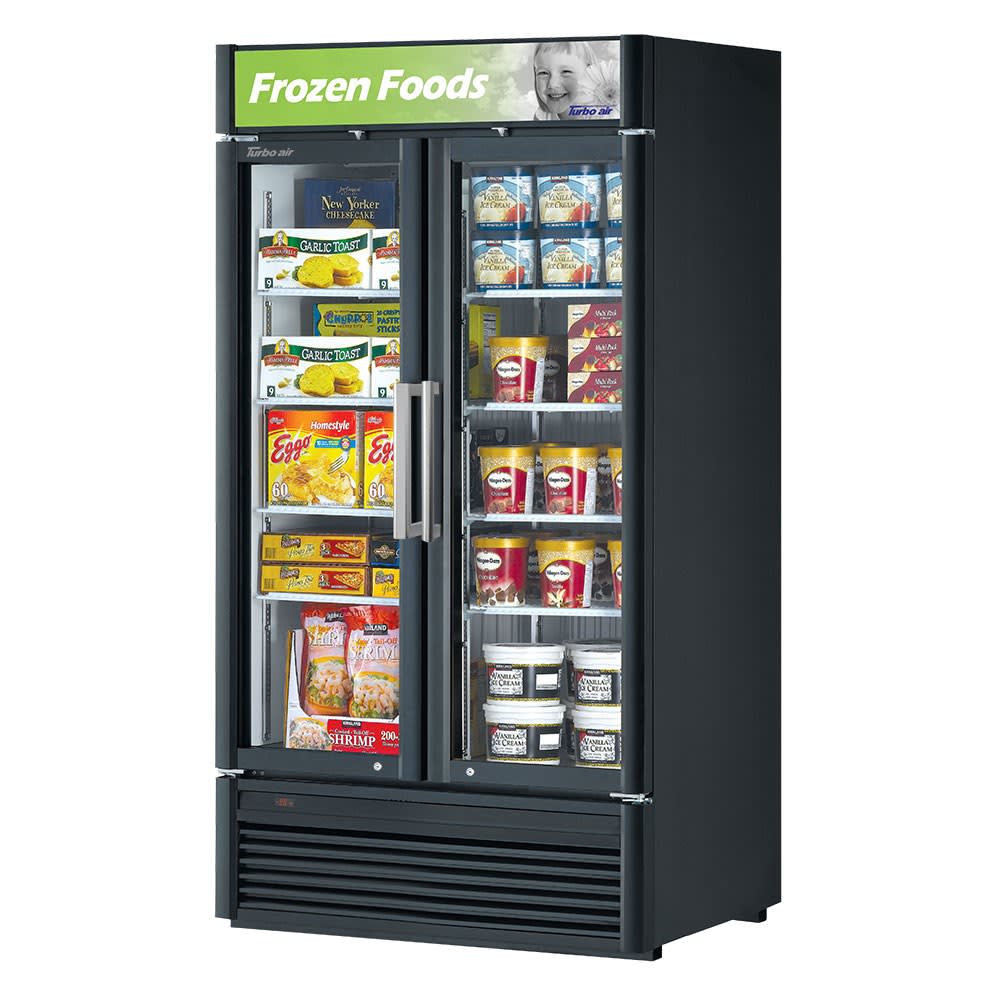 083-TGF35SDN 39 1/2" Two Section Display Freezer w/ Swing Doors - Bottom Mount Compressor, B...