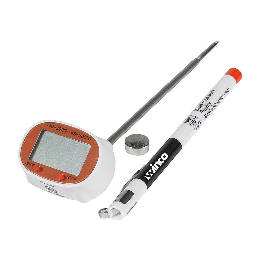 Winco TMT-DG2 Digital Pocket Thermometer w/ LCD Display & 4 3/4" Stem, -49 to 392 Degrees F