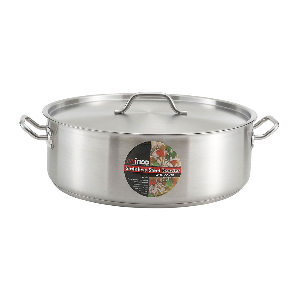 Winco Premium Stainless Steel Stock Pot with Cover, 20 Quart -- 1 set.