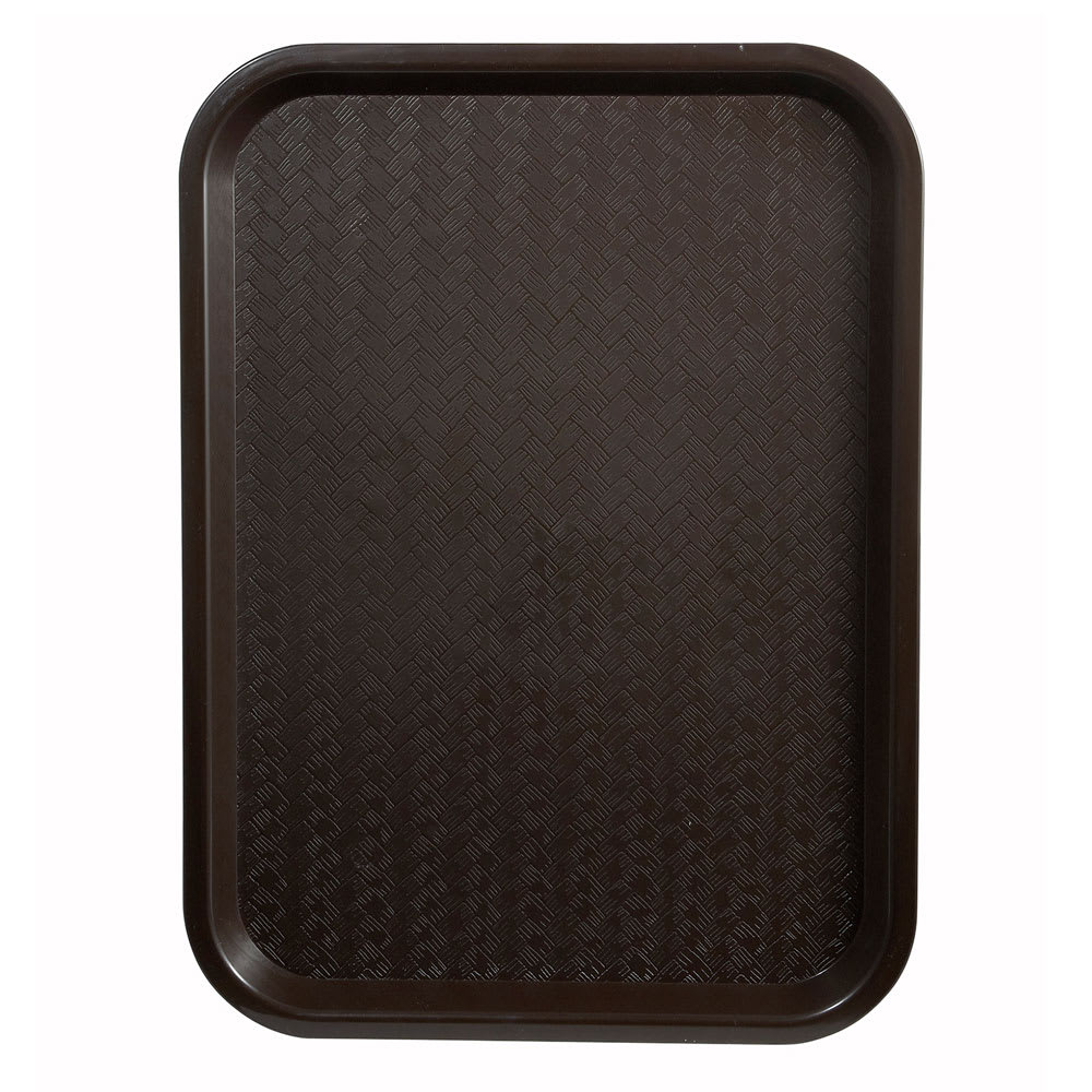 080-FFT1014B Plastic Fast Food Tray - 14"L x 10"W, Brown