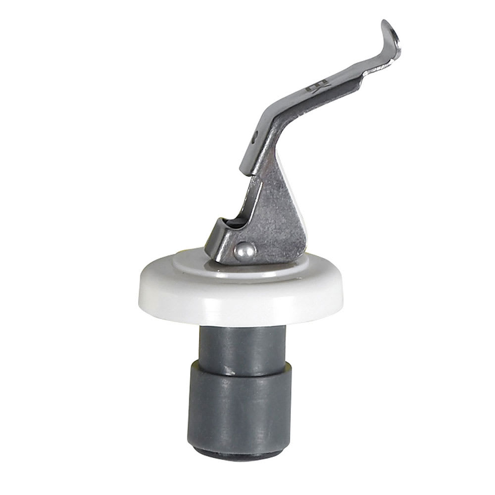 080-WBSW Wine Bottle Stopper w/ Thermoplastic Cork & Stainless Clip, White Collar