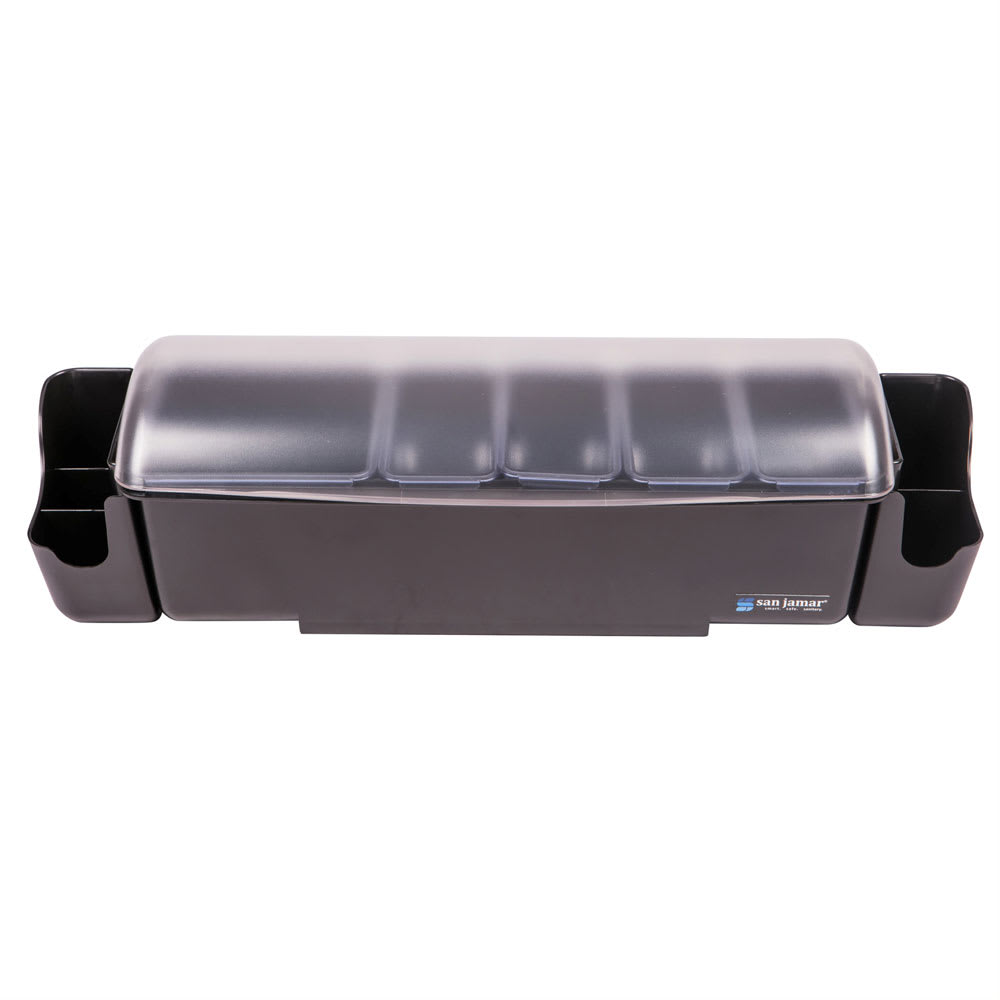 094-BD4005S (5) Compartment Bar Garnish Tray - Domed Lid