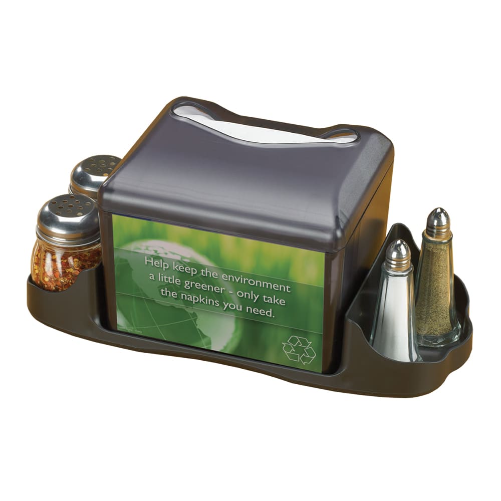 094-H4005CTBK Venue Tabletop 200 Fullfold Napkin Dispenser & Caddy - Black Pearl
