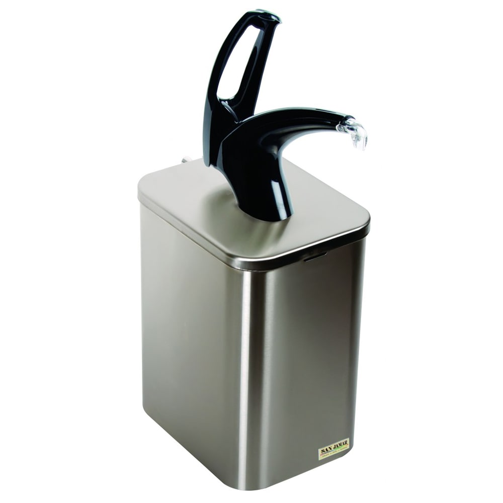 094-P4900BK Condiment Dispenser Box System w/ Pump, Liner, Bag Adapter, Plug & Dip Tube, Blac...
