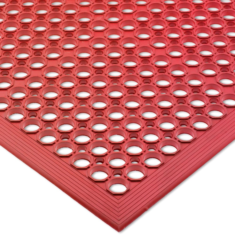 094-KM1200 Kitchen Mat, Anti-Slip, Grease Proof, 36 x 60", Bagged, Red