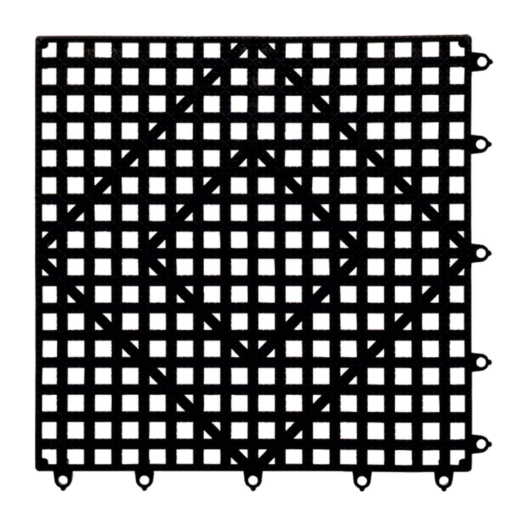 094-VM5280BK12 12" Square Interlocking Bar Mat - Rubber, Black