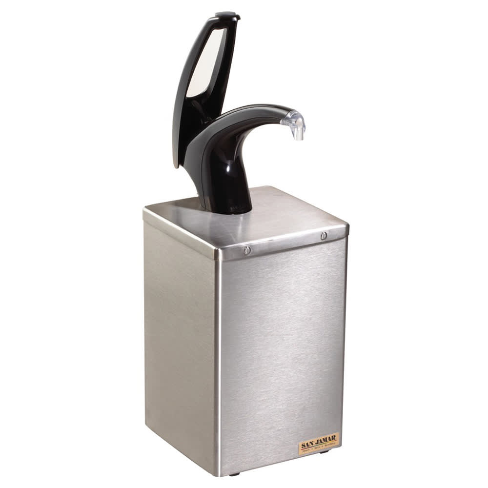 094-P4800BK Pump Style Condiment Dispenser w/ Pump, (1) Compartments, Stainless