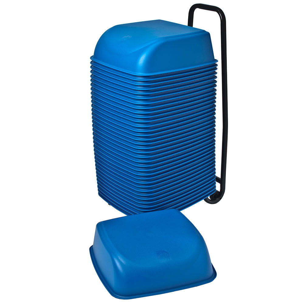107-KB42404 Single Height Cinema Booster Seats w/ Rolling Cart - Plastic, Blue