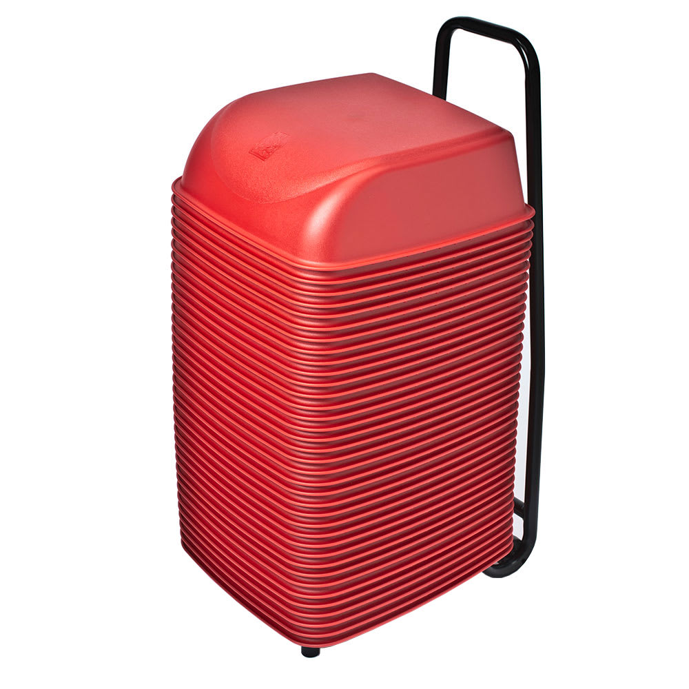 107-KB42403 Single Height Cinema Booster Seats w/ Rolling Cart - Plastic, Red