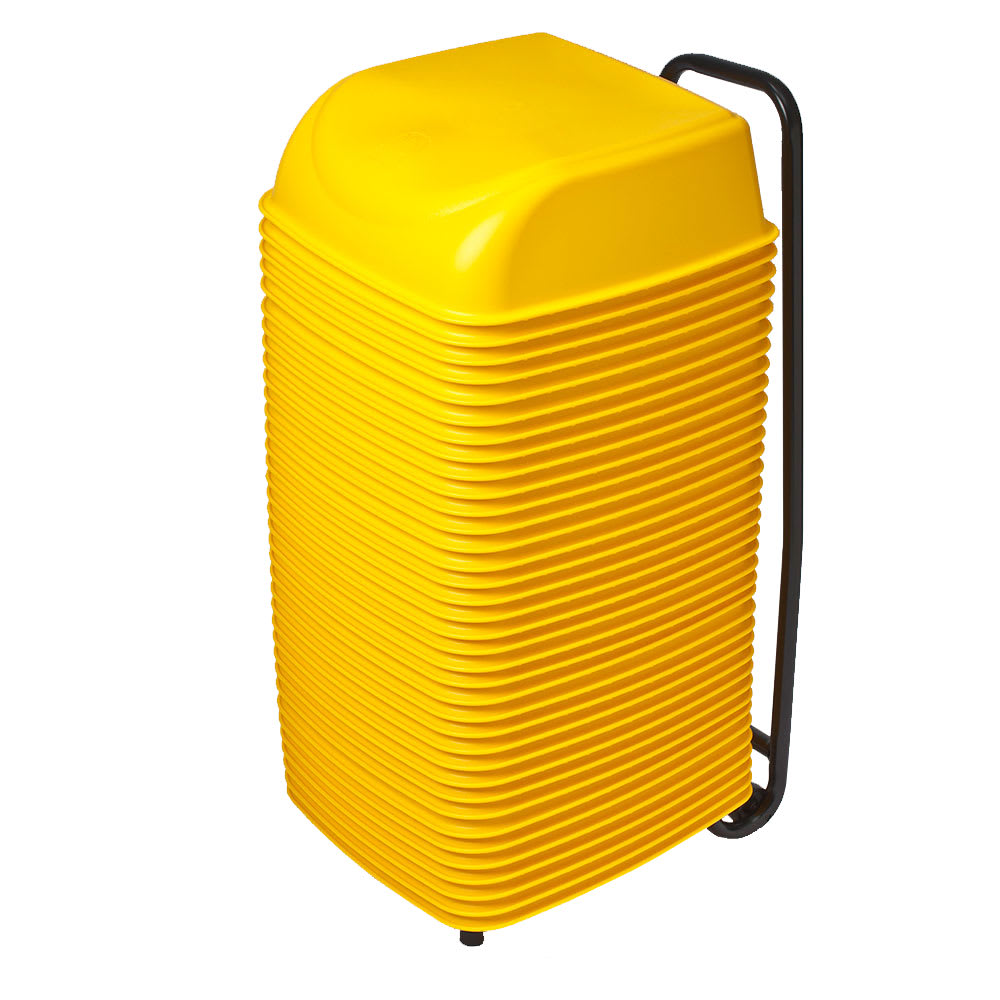 107-KB42407 Single Height Cinema Booster Seats w/ Rolling Cart - Plastic, Yellow