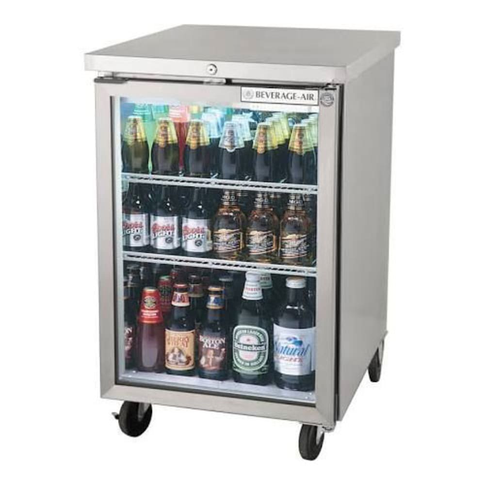 118-BB24HC1GS 24" Bar Refrigerator - 1 Swinging Glass Door, Stainless, 115v