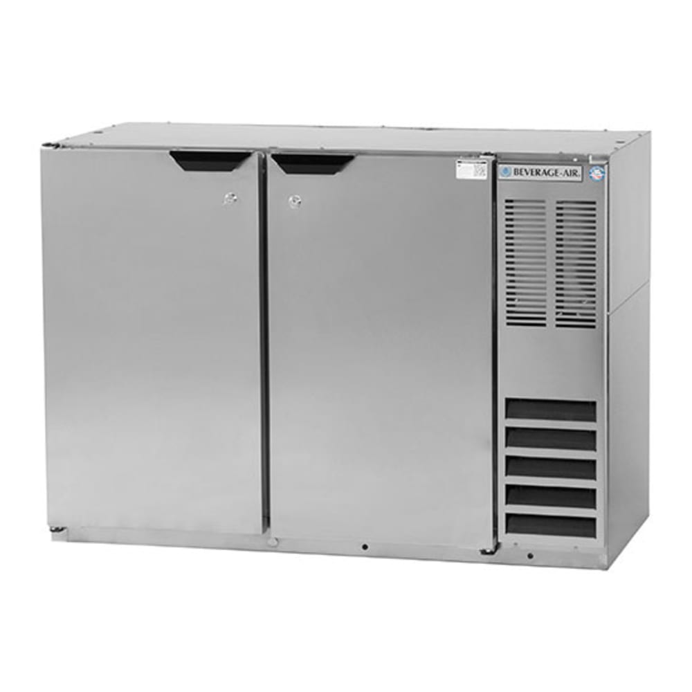 118-BB48HC1S 48" Bar Refrigerator - 2 Swinging Solid Doors, Stainless, 115v