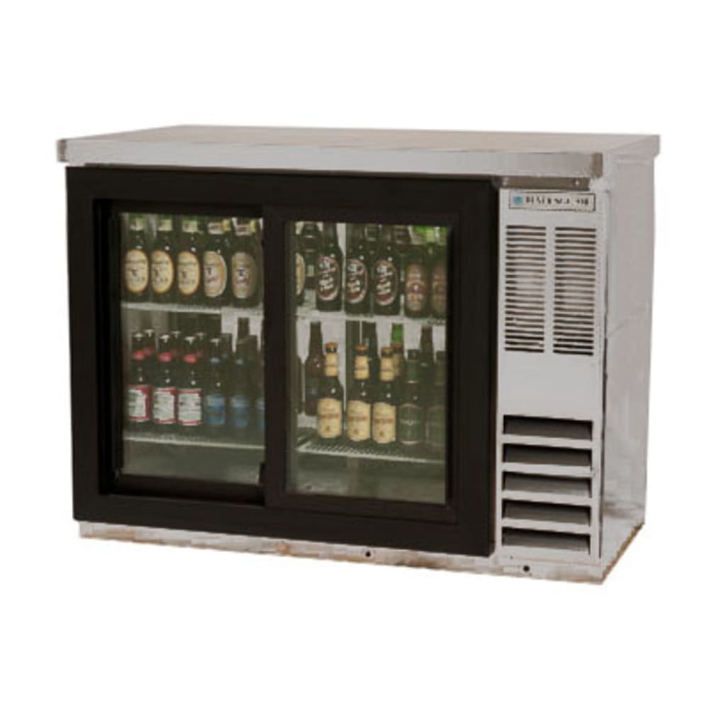118-BB48HC1GSS 48" Bar Refrigerator - 2 Sliding Glass Doors, Stainless, 115v
