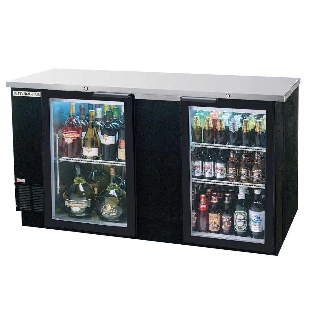 118-BB68G1B 69" (2) Section Bar Refrigerator - Swinging Glass Doors, 115v