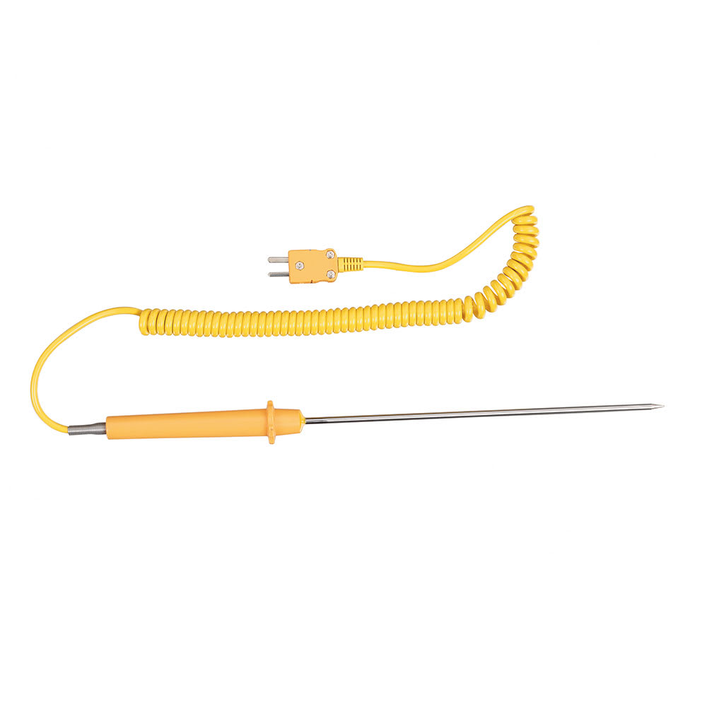 113-ATT50 Type K Liquid Immersion Prober w/ 8" Tip, Handle & 4 ft Curly Lead