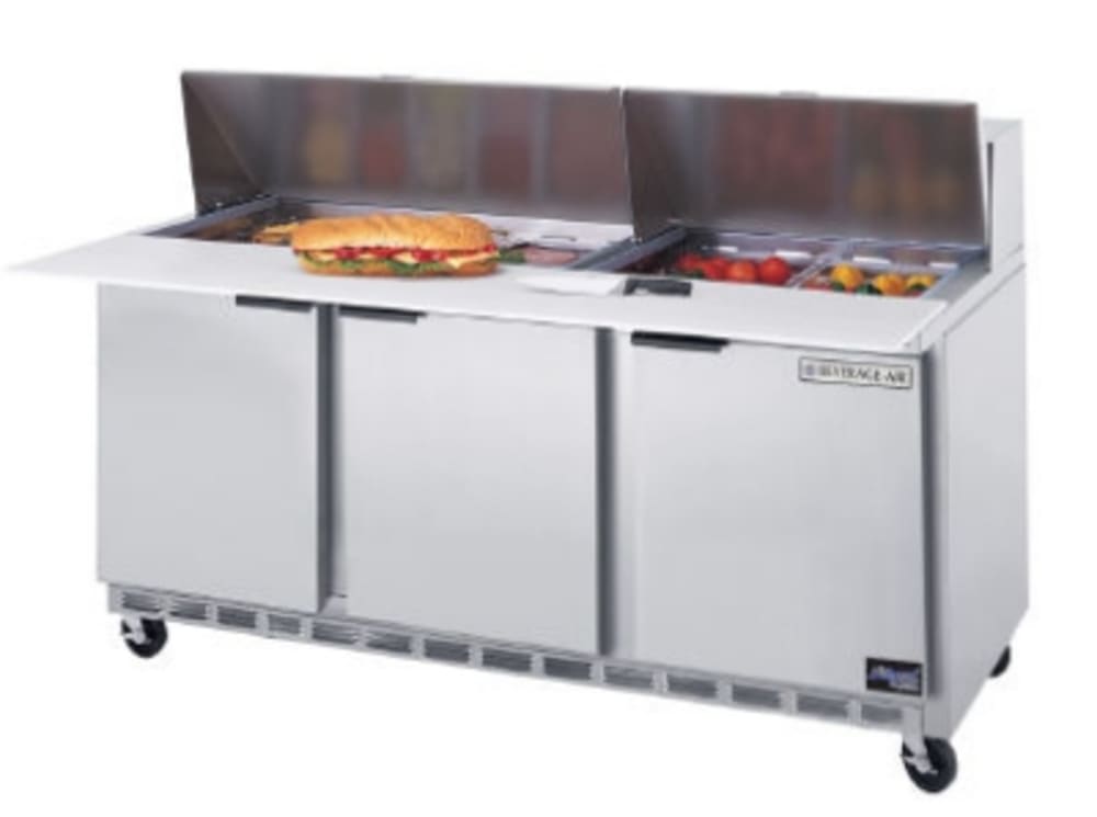 118-SPE7218 72" Sandwich/Salad Prep Table w/ Refrigerated Base, 115v