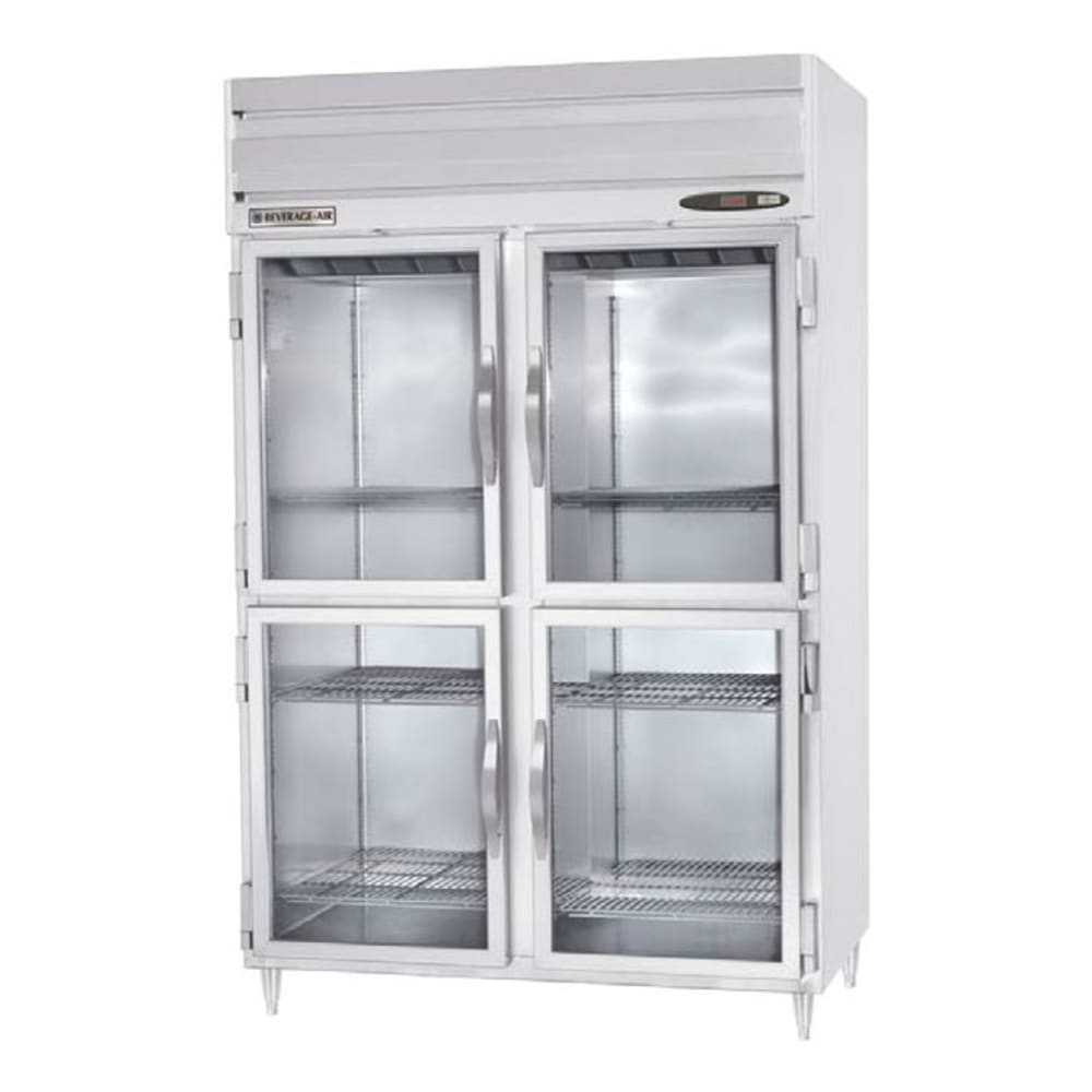 118-PRD21BHG 52" Two Section Pass Thru Refrigerator, (4) Left/Right Hinge Glass Doors, 115v
